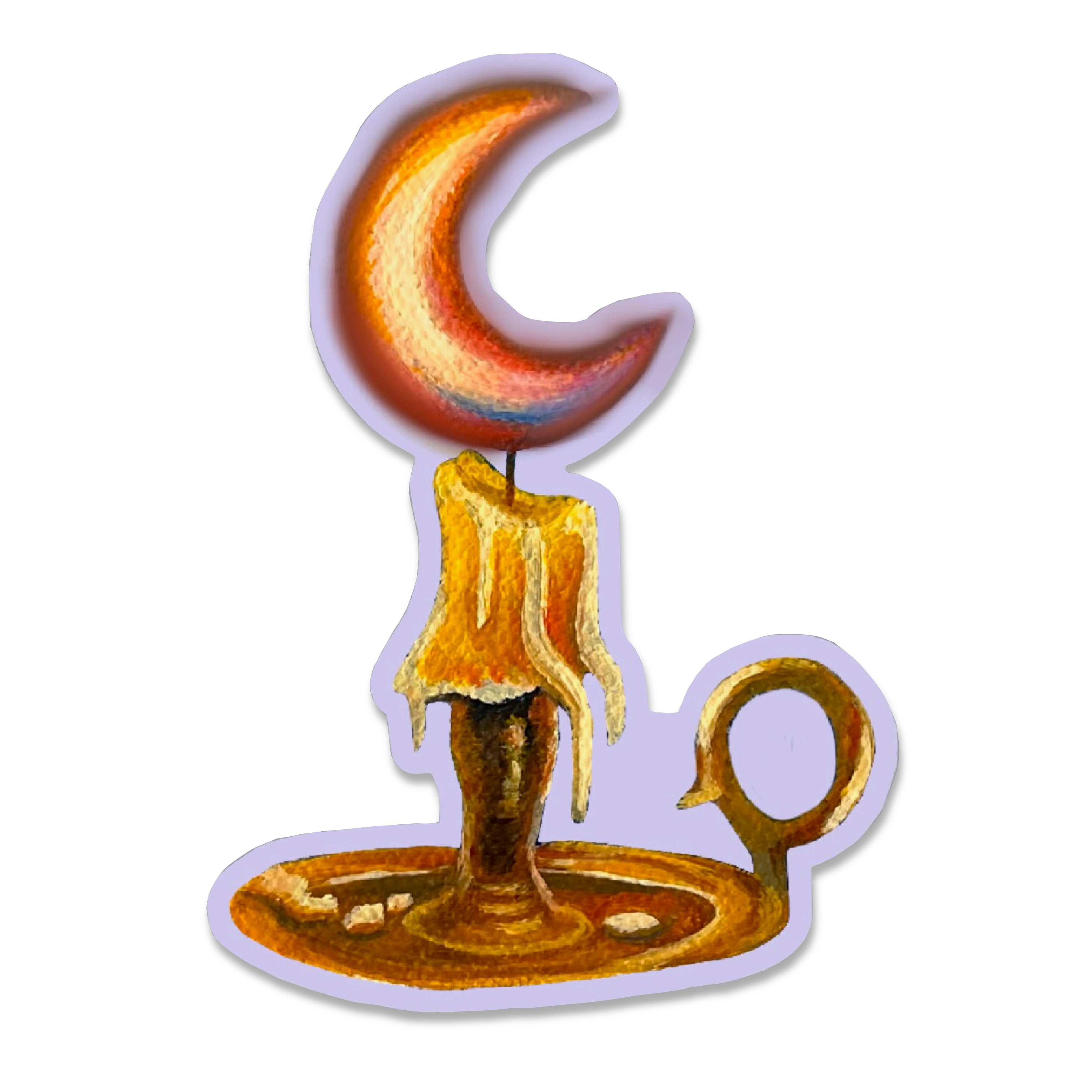 Moon Candle Sticker