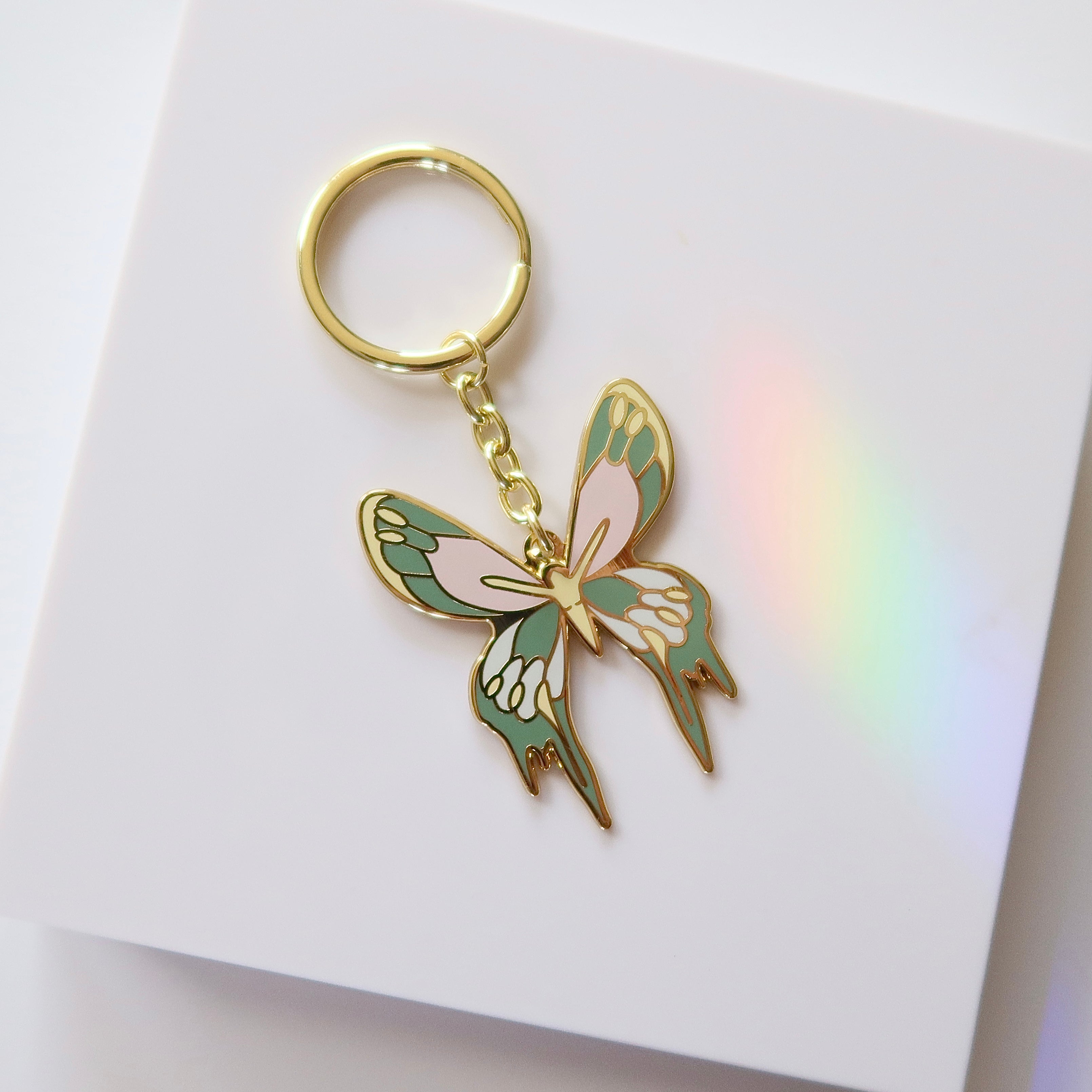 Sage Melting Butterfly Keychain