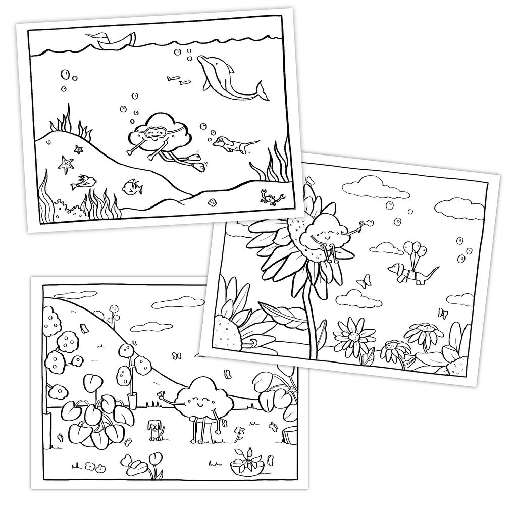 Set Of 3 Coloring Pages | Spring Edition
