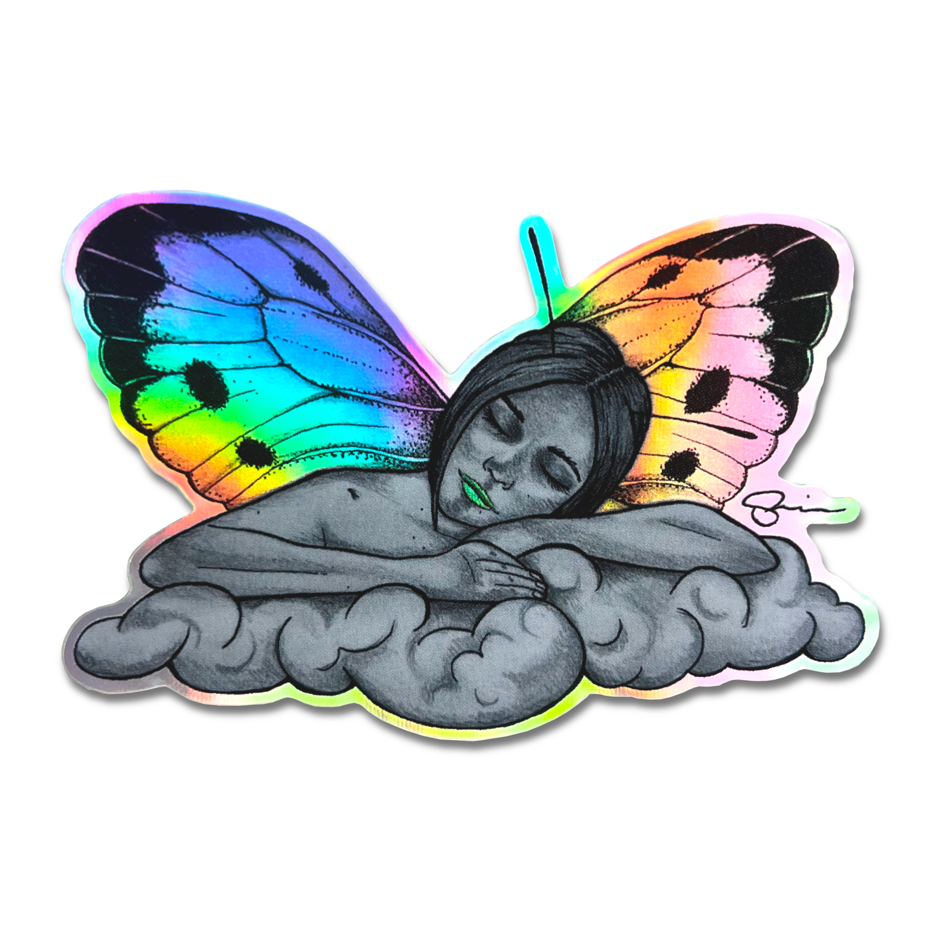 A Sleepy Butterfly Sticker
